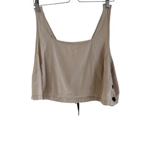 Anthropologie Maeve Linen Blend Cream Corset Crop Top